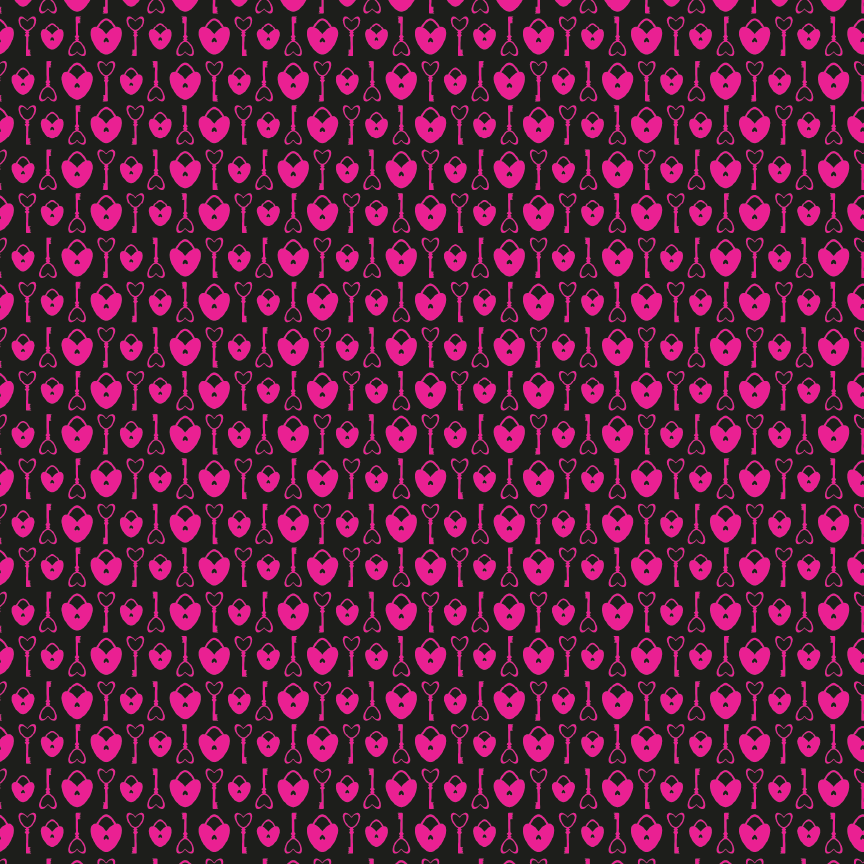 Hot Pink Lock & Key Pattern Acrylic Sheet - CMB Pattern Acrylic